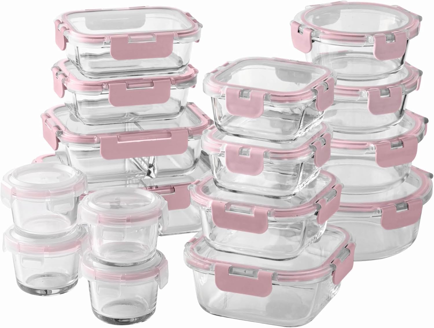 Glass Meal Prep Container - 32-Pc Borosilicate Glass Food Container Set