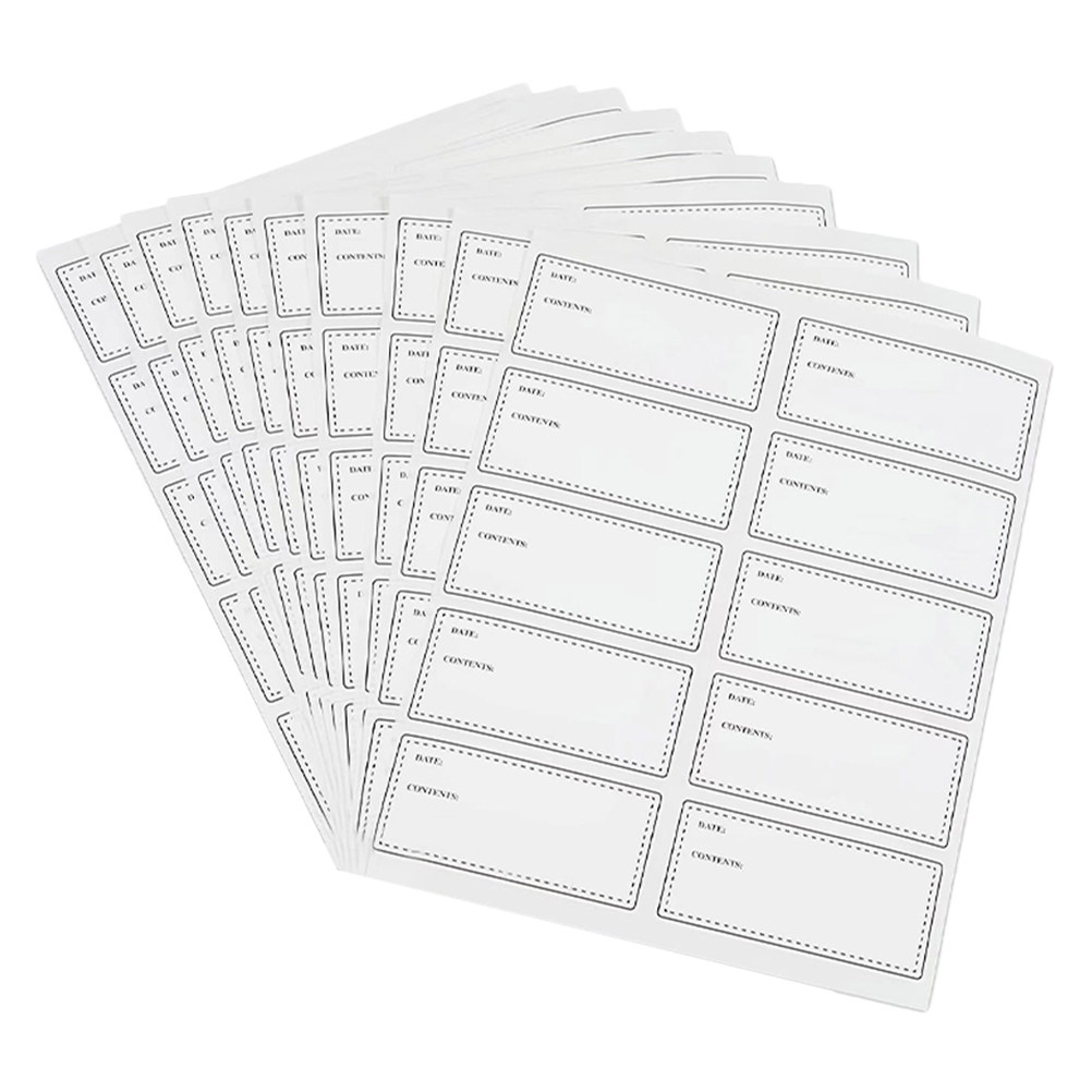 Food Storage Notes - 10 Sheets Compact Blank Food Labels