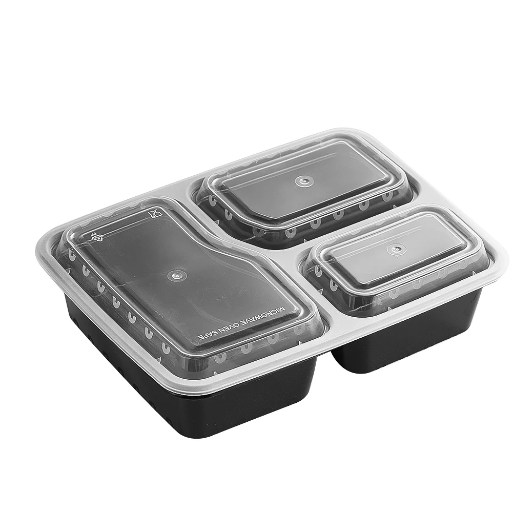 Food Storage With Colander - 7 Pack 3 Compartment Meal Prep