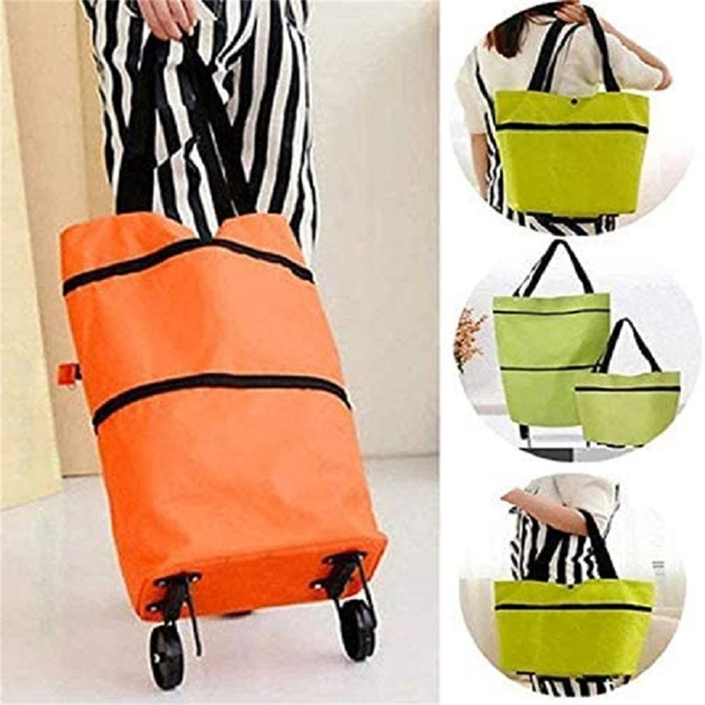 Food Storage With Wheels - Small Pull Cart Portable Shopping Food
