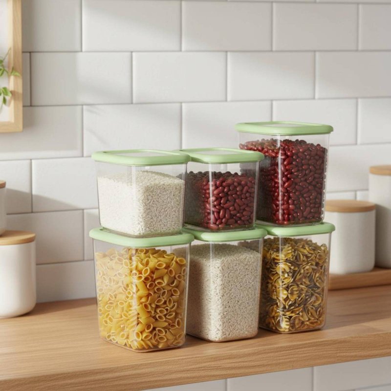 Food Storage In Pantry - 6 Pieces Airtight Food Storage Container