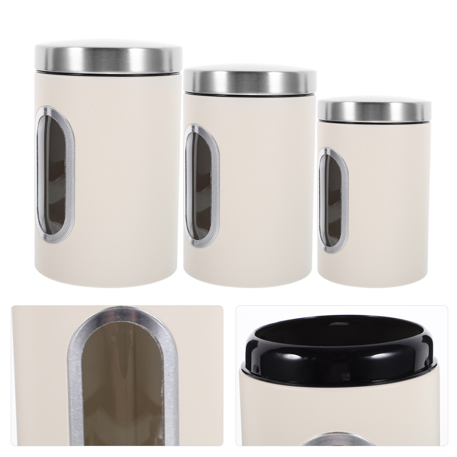 Food Storage In Pantry - 3Pcs Storage Jar Set Airtight Tea