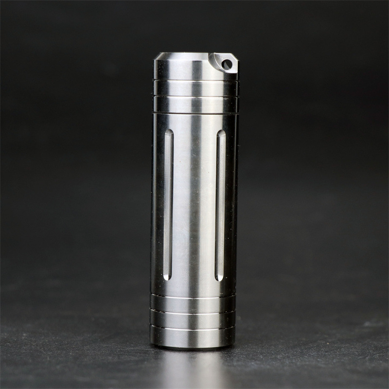 Food Storage Emergency - Ultra-Sealed Titanium Pill Case,CNC Polished Portable