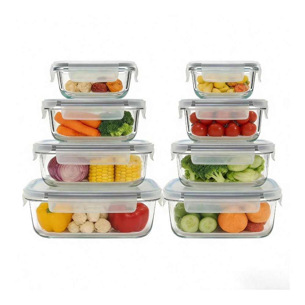 Food Storage Freezer Containers - Glass Food Storage Containers, Airtight LeakProof