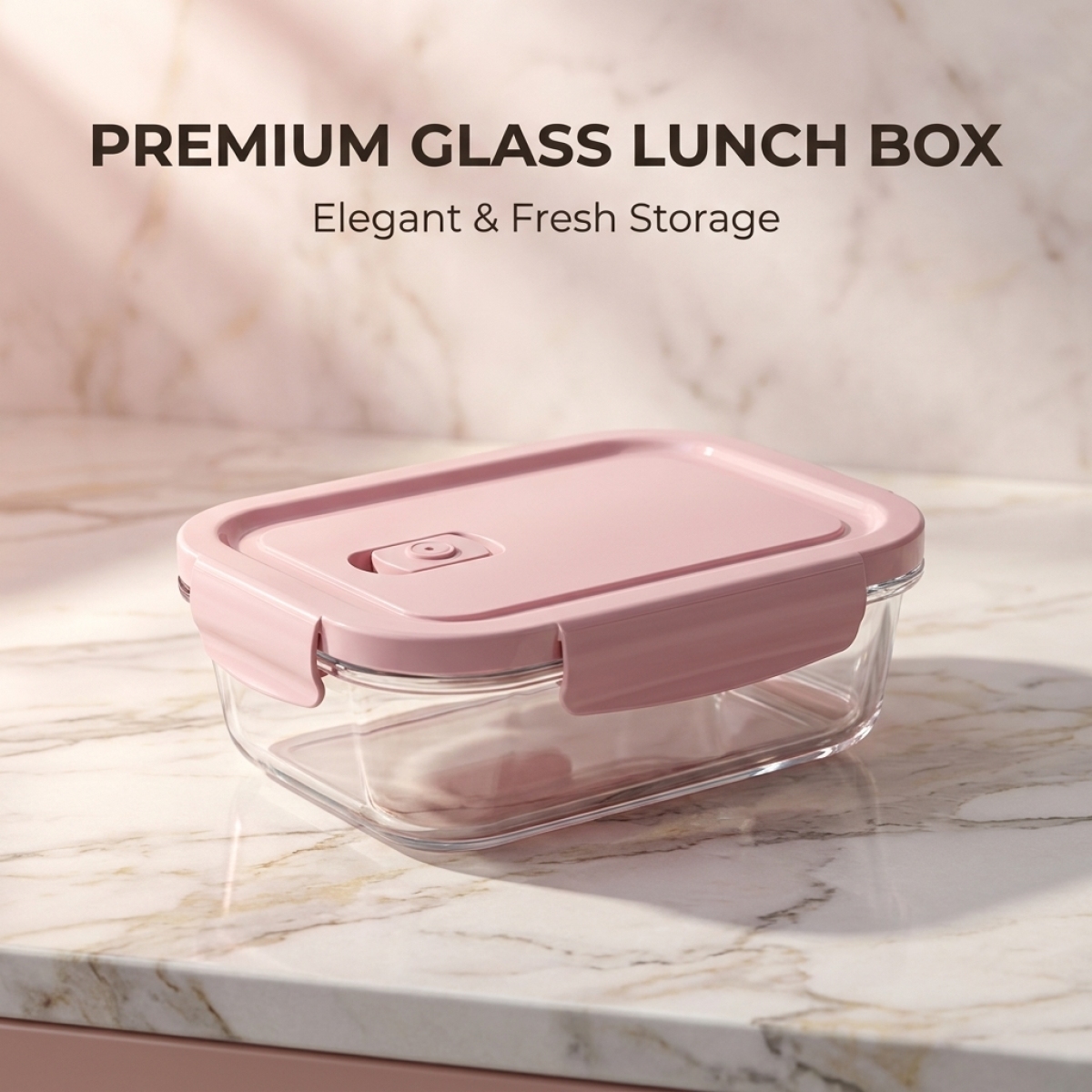 Food Storage Freezer Containers - Premium Glass Lunch Box with Pink