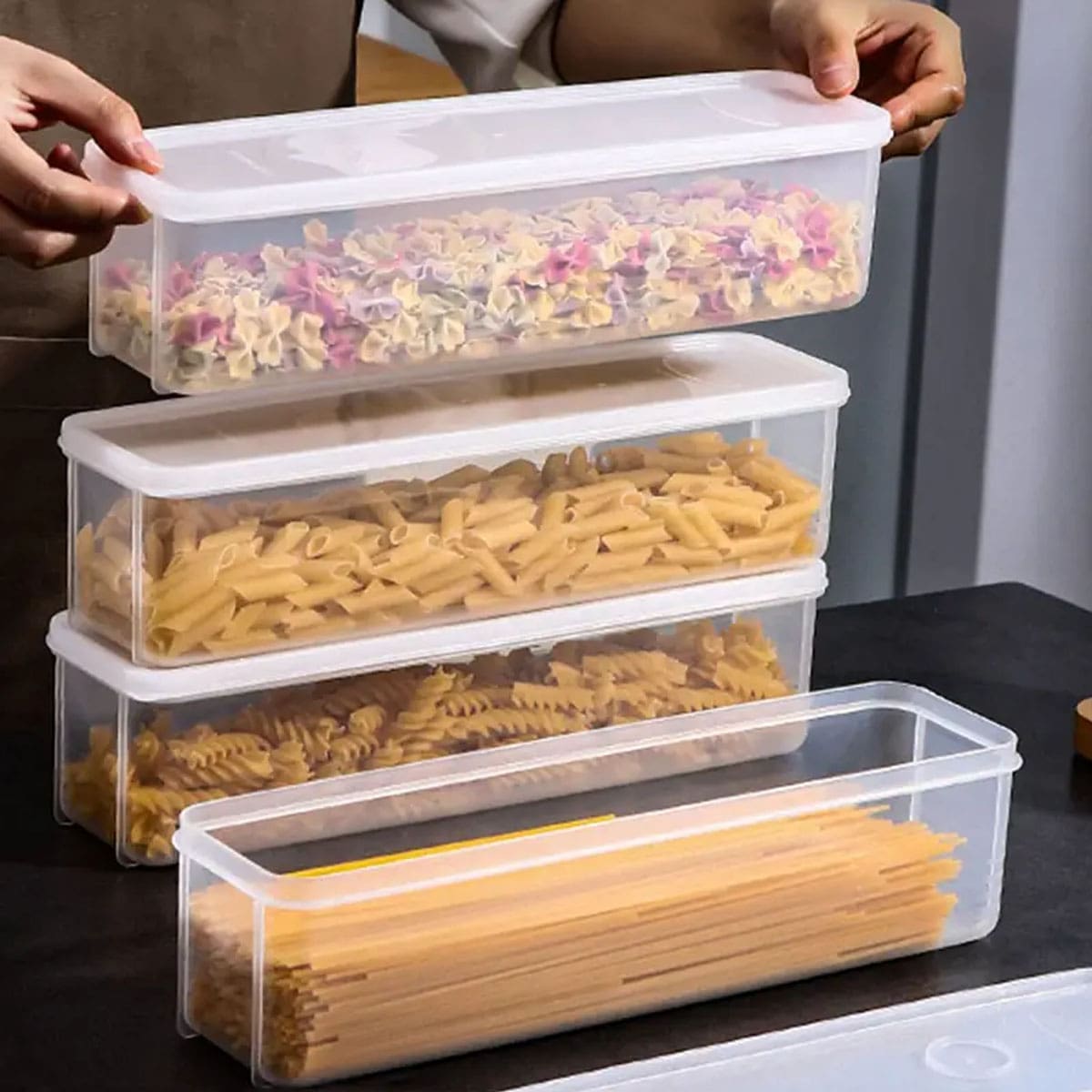 Food Storage Freezer Containers - 1 Plastic Transparent Storage Box, Refrigerator