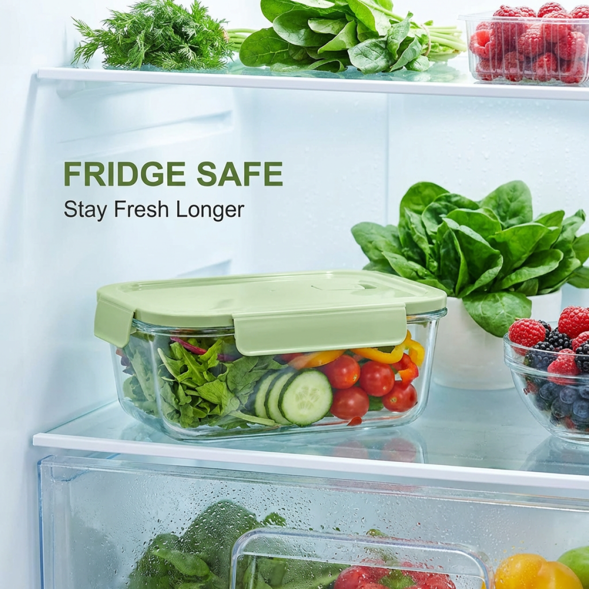 BPA-Free Green Glass Lunch Box - огляд і ціна Glass Meal Prep Container
