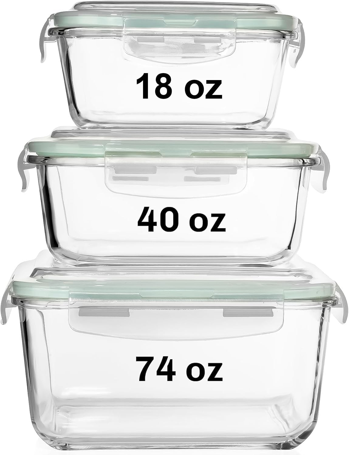 6 PC Square Glass Food Storage - огляд і ціна Glass Meal Prep Container