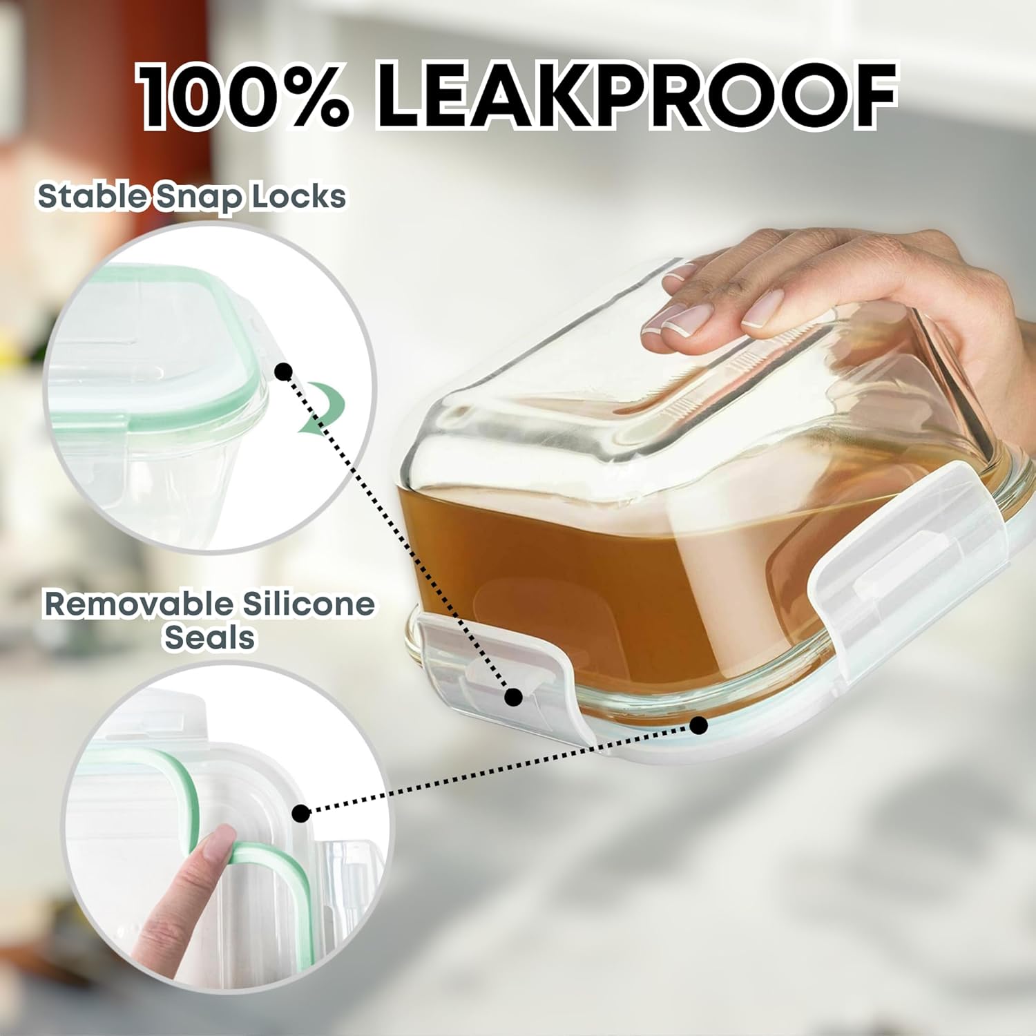 6 PC Square Glass Food Storage - огляд і ціна Glass Meal Prep Container