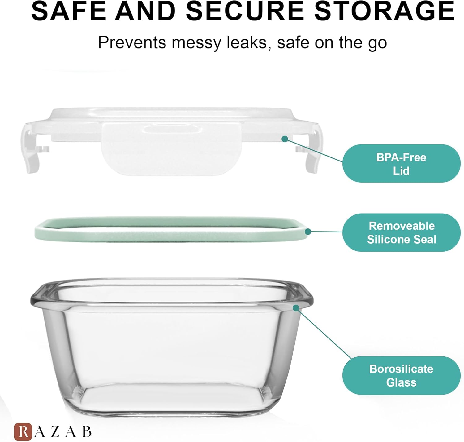 6 PC Square Glass Food Storage - огляд і ціна Glass Meal Prep Container