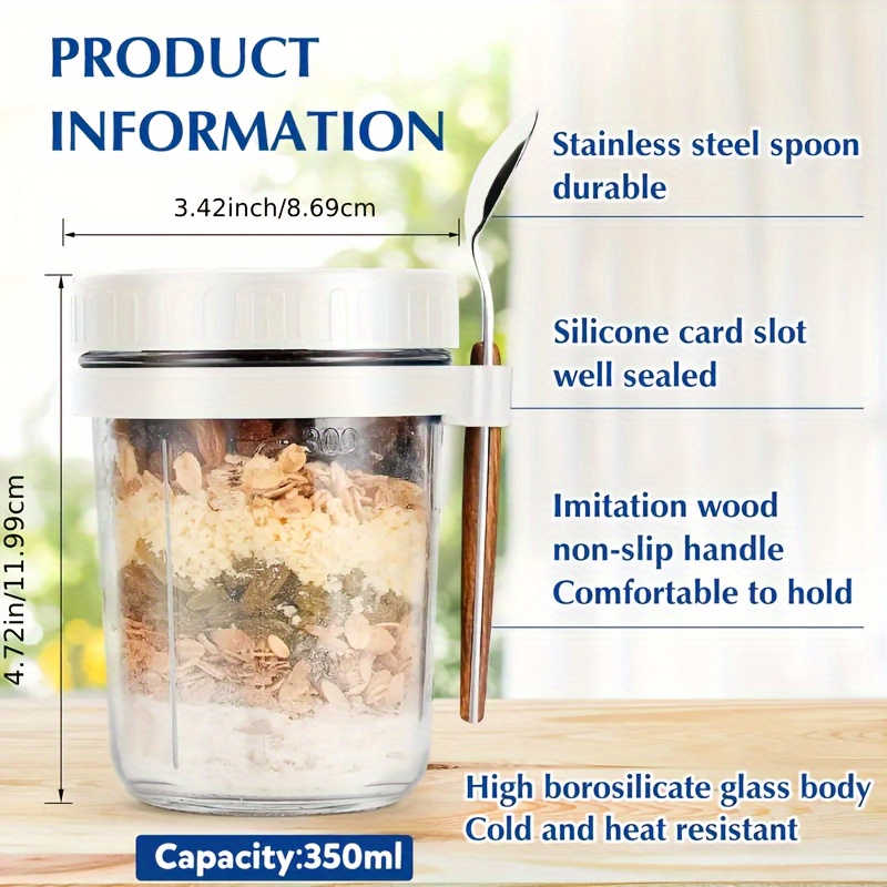 1pc/2pcs Glass Oatmeal Cup, Ov - огляд і ціна Glass Meal Prep Container