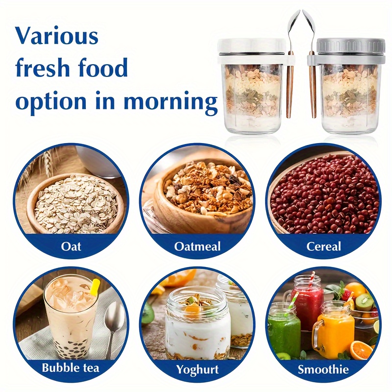 1pc/2pcs Glass Oatmeal Cup, Ov - огляд і ціна Glass Meal Prep Container