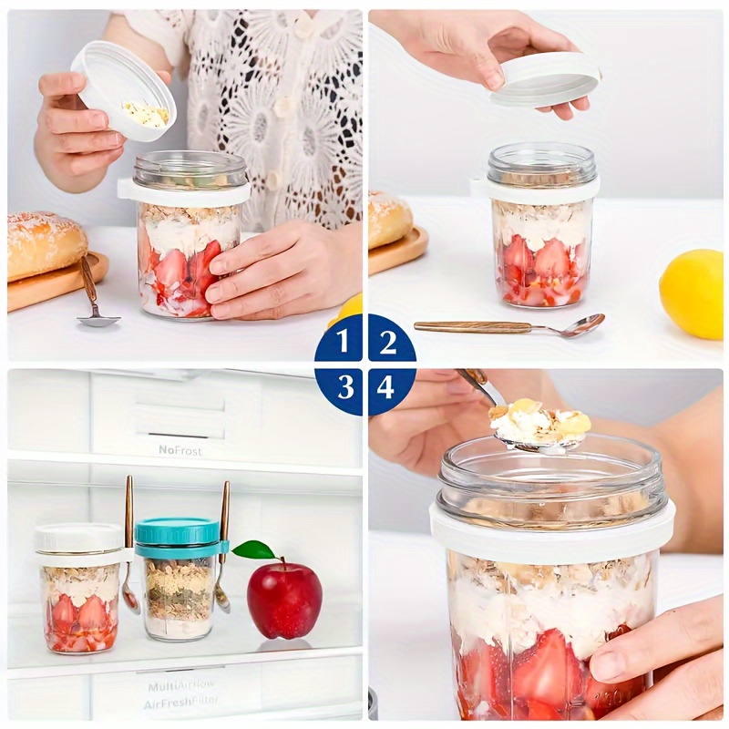 1pc/2pcs Glass Oatmeal Cup, Ov - огляд і ціна Glass Meal Prep Container