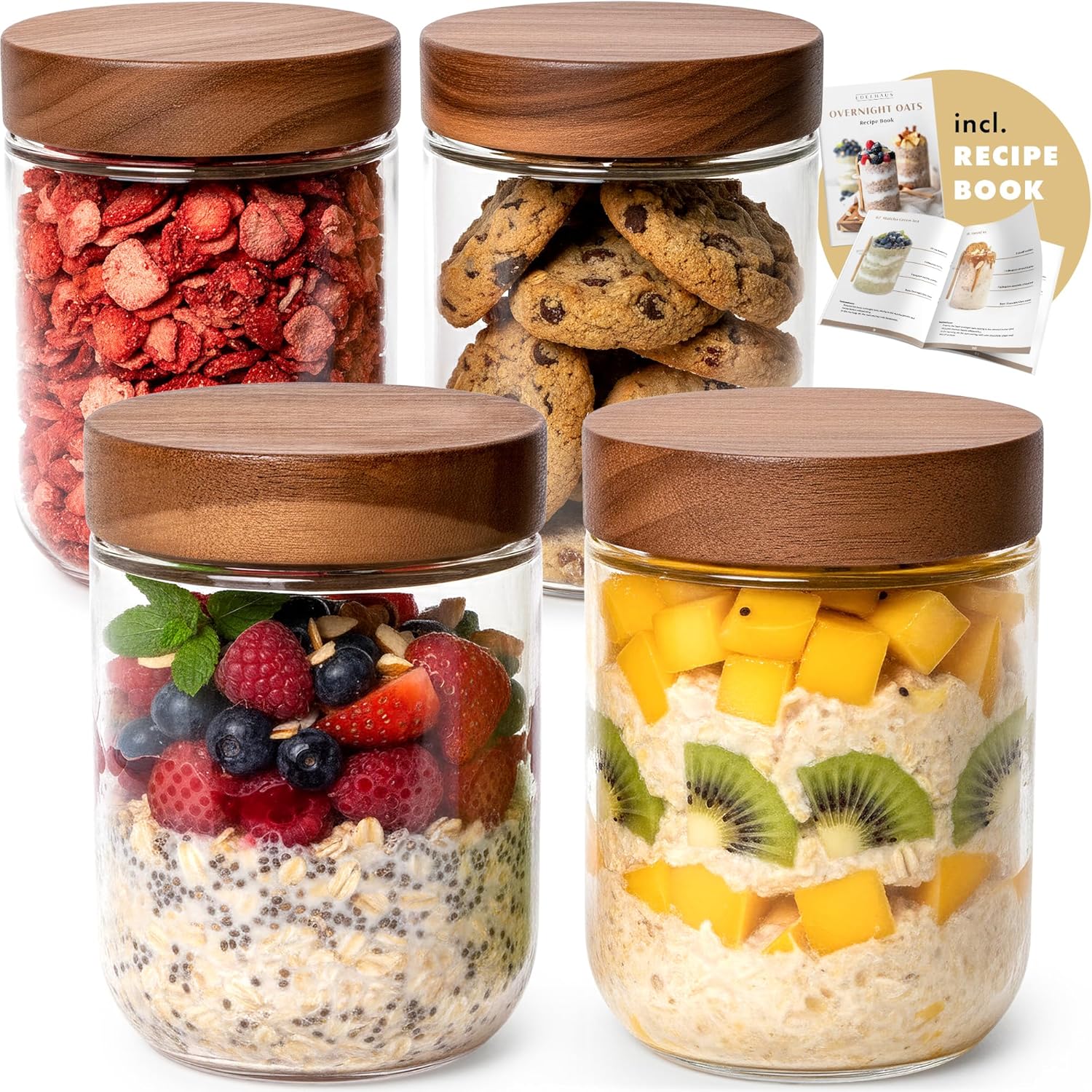 Overnight Oats Containers with - огляд і ціна Glass Meal Prep Container