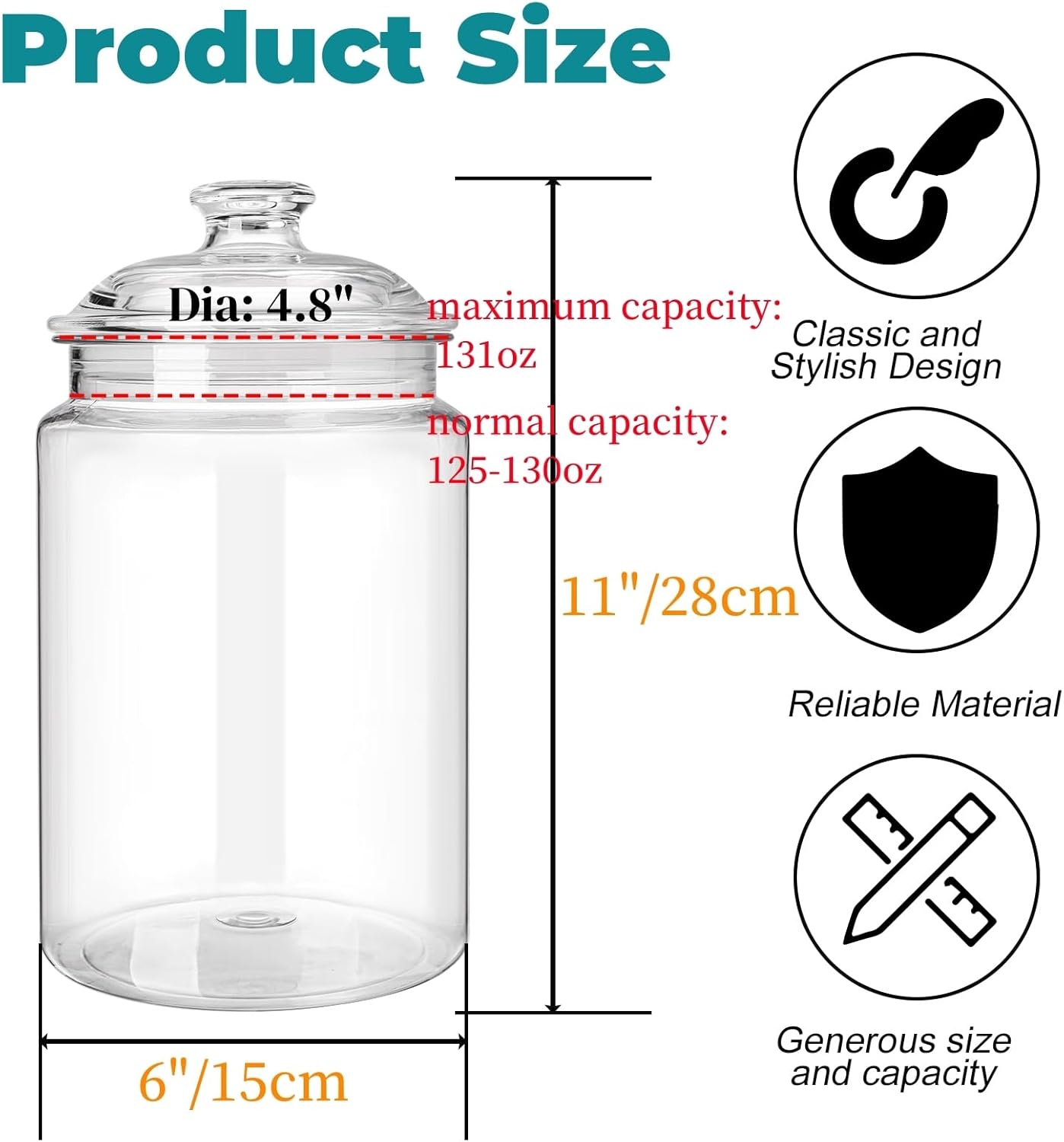 2 Pack 130 oz Large Cookie Jar - огляд і ціна Food Storage Airtight