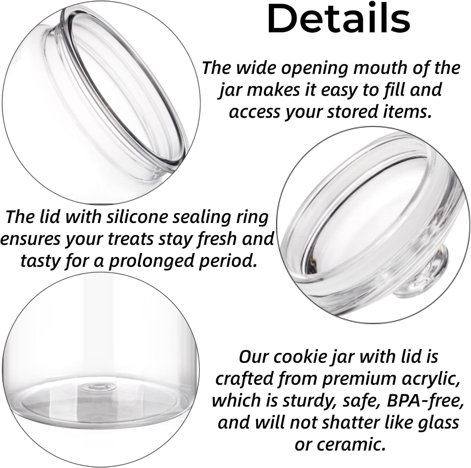 2 Pack 130 oz Large Cookie Jar - огляд і ціна Food Storage Airtight