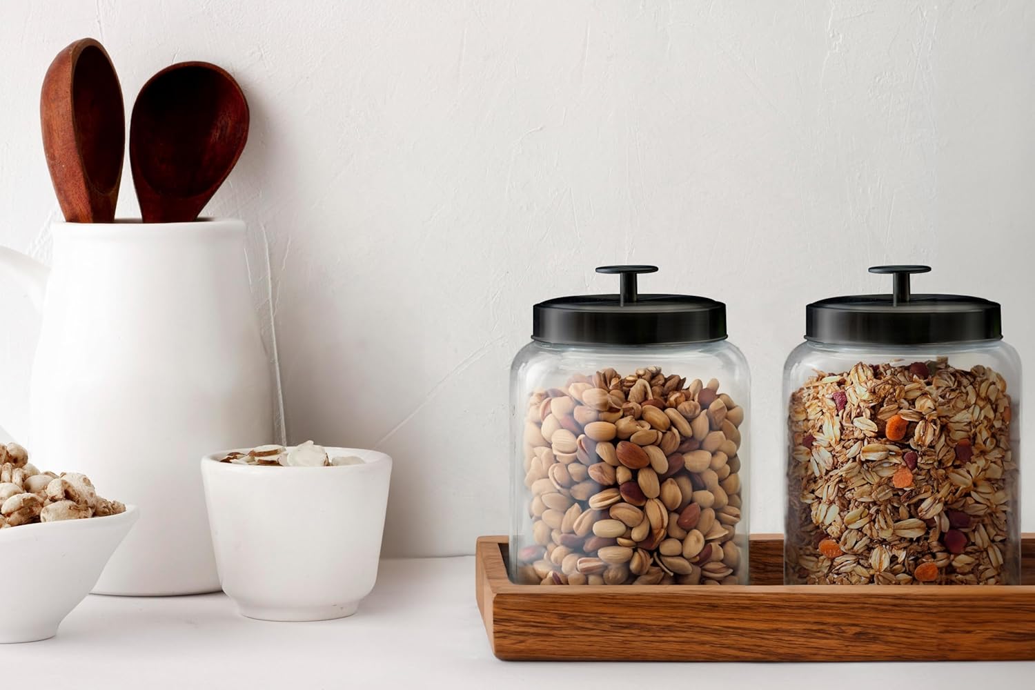 Glass Kitchen Canister Set, Fo - огляд і ціна Food Storage In Pantry