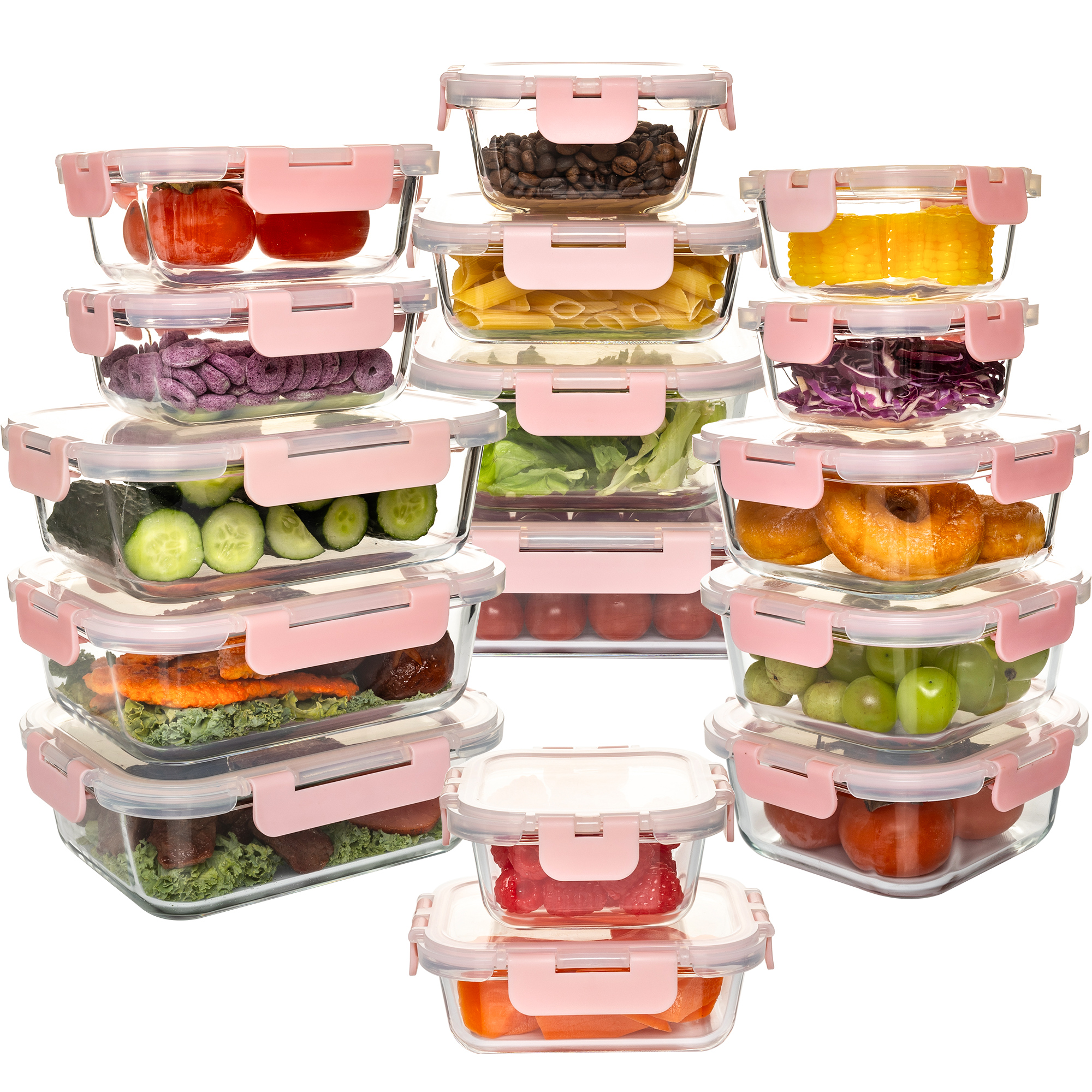 16-Piece Glass Food Storage Co - огляд і ціна Glass Meal Prep Container