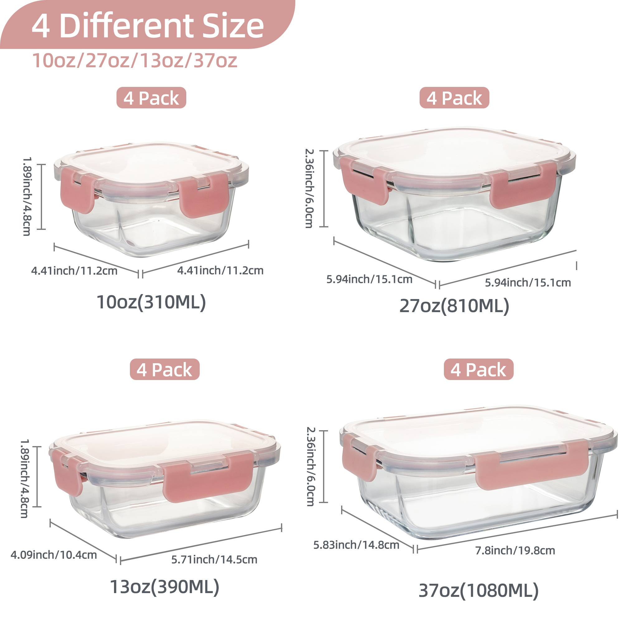 16-Piece Glass Food Storage Co - огляд і ціна Glass Meal Prep Container