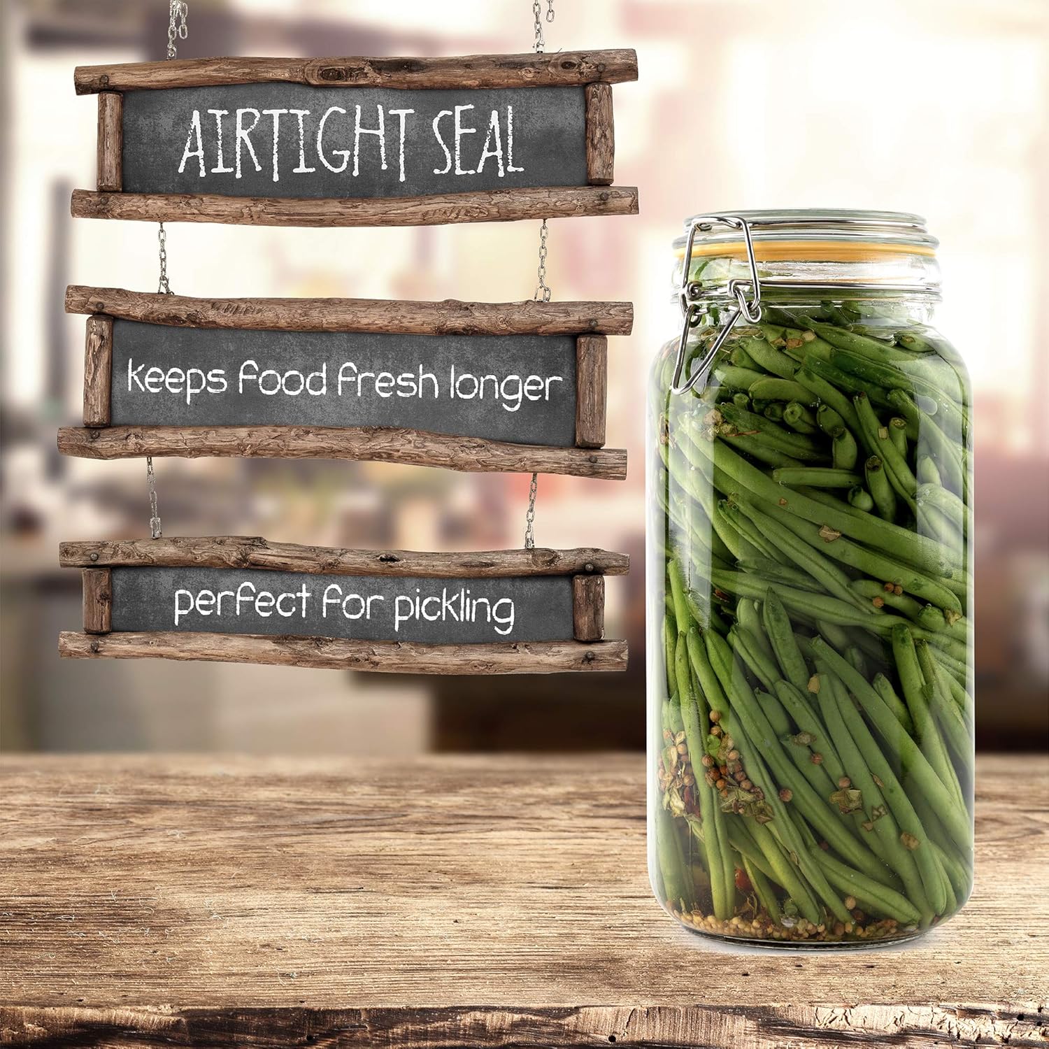 Glass Jars with Lids 67 oz Foo - огляд і ціна Food Storage Airtight