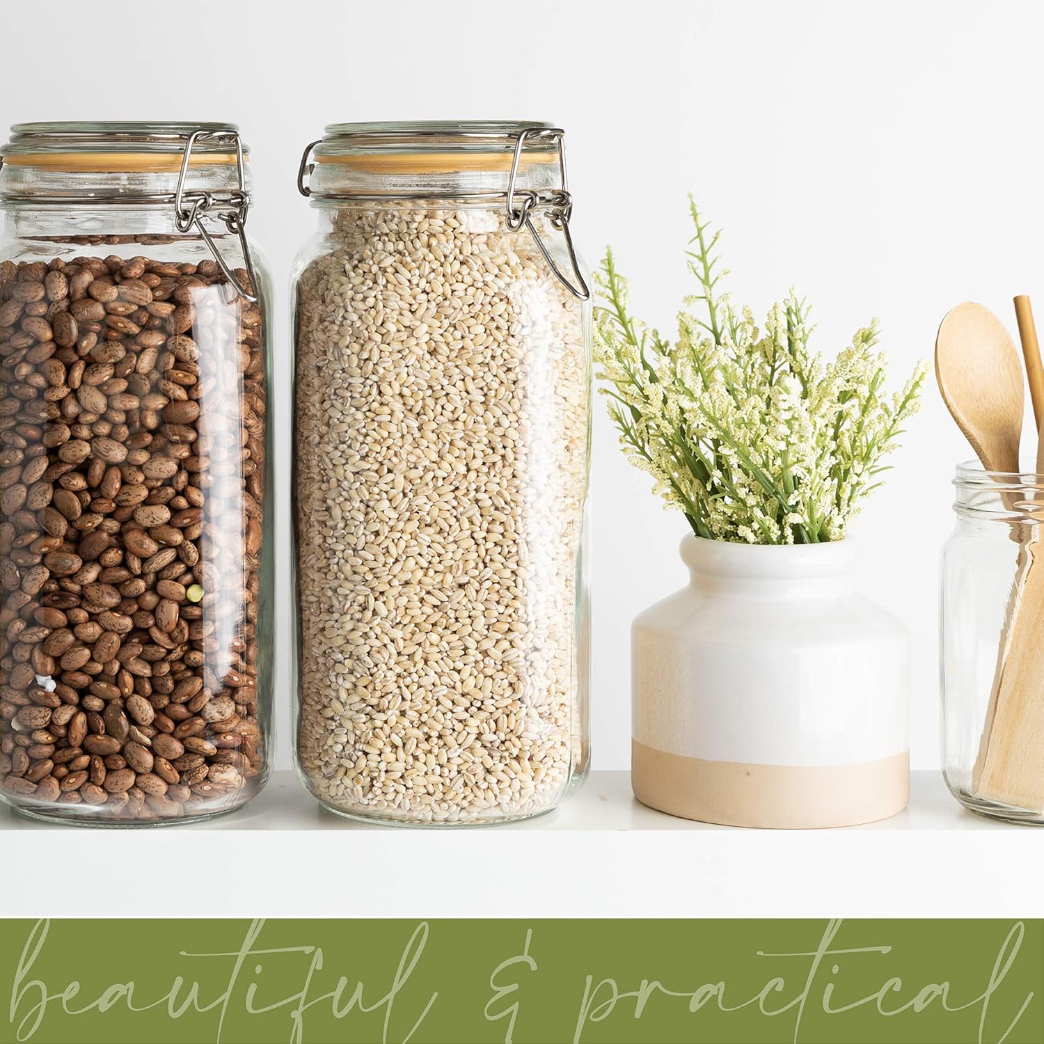 Glass Jars with Lids 67 oz Foo - огляд і ціна Food Storage Airtight