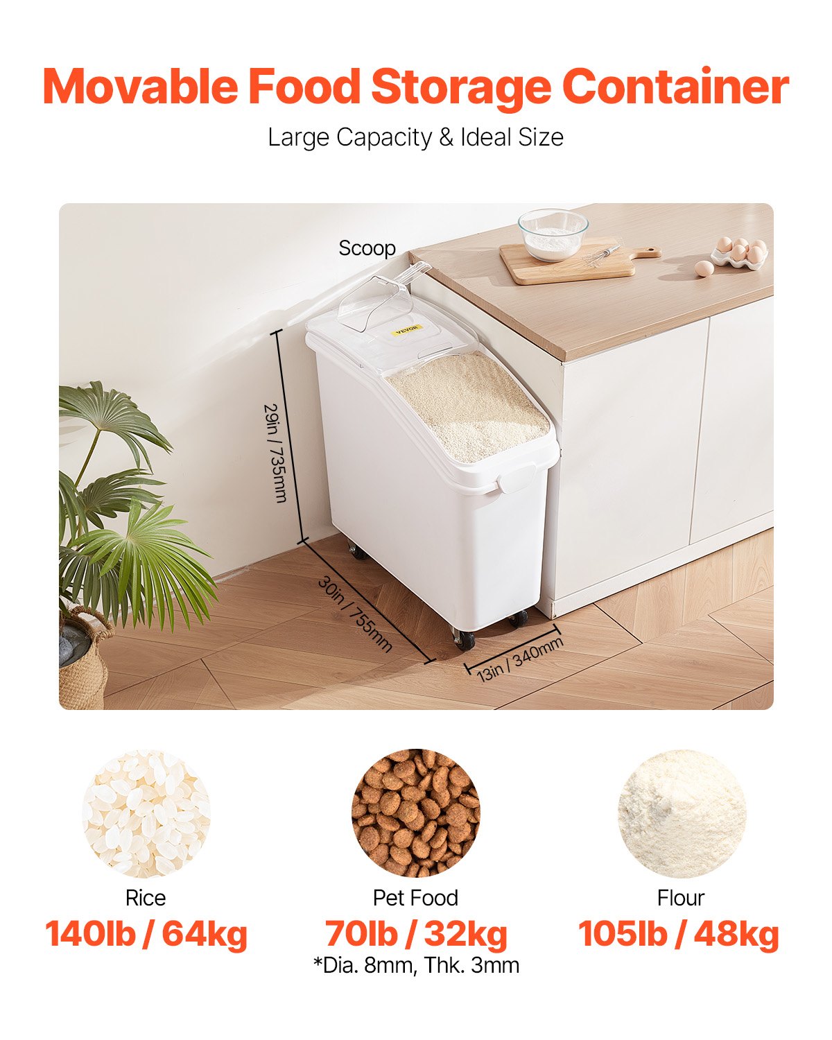 Food Ingredient Bin 21Gallon/8 - огляд і ціна Food Storage With Wheels