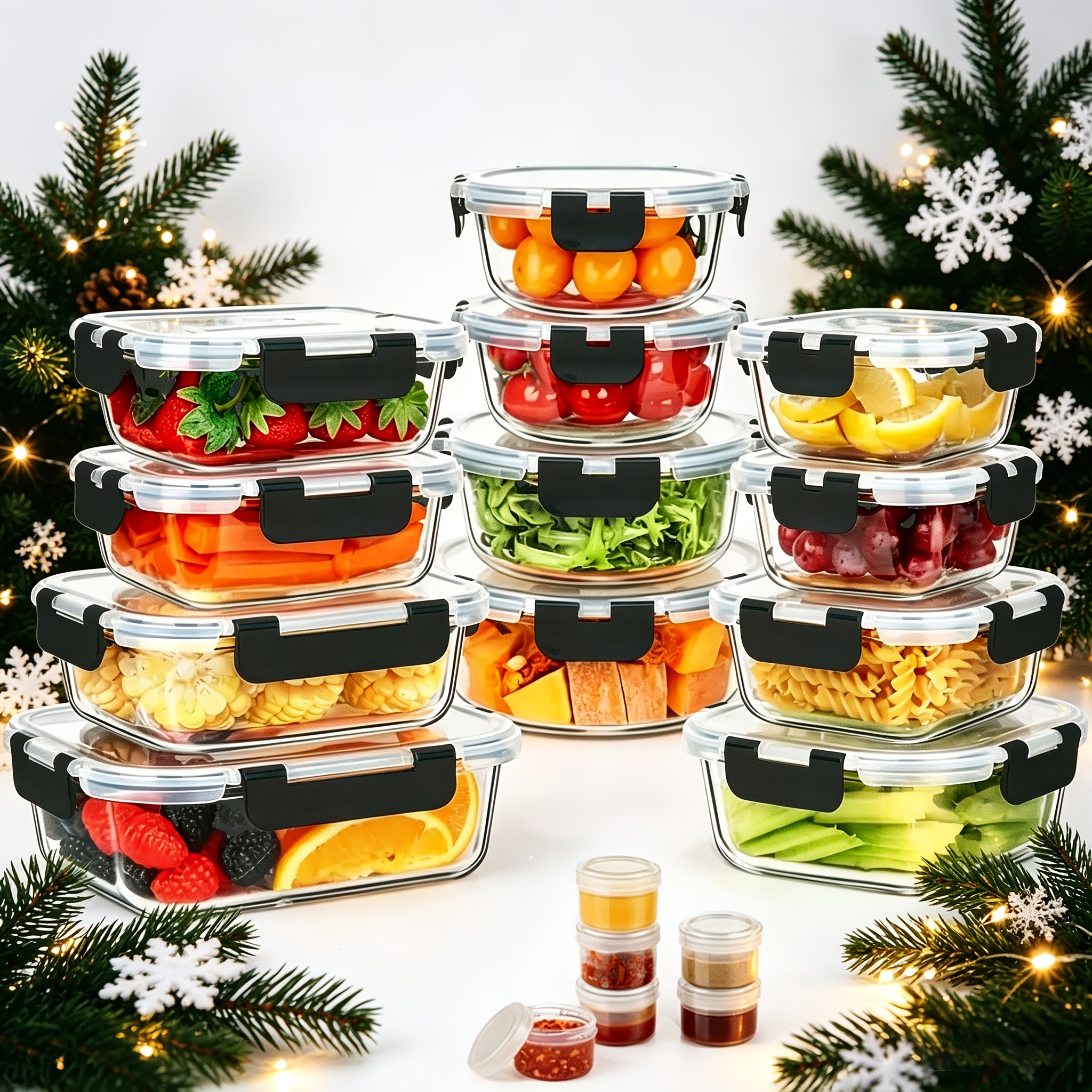 17pcs Glass Food Storage Conta - огляд і ціна Glass Meal Prep Container