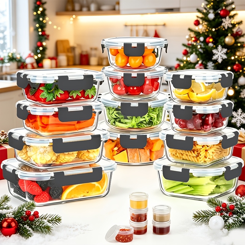 17pcs Glass Food Storage Conta - огляд і ціна Glass Meal Prep Container