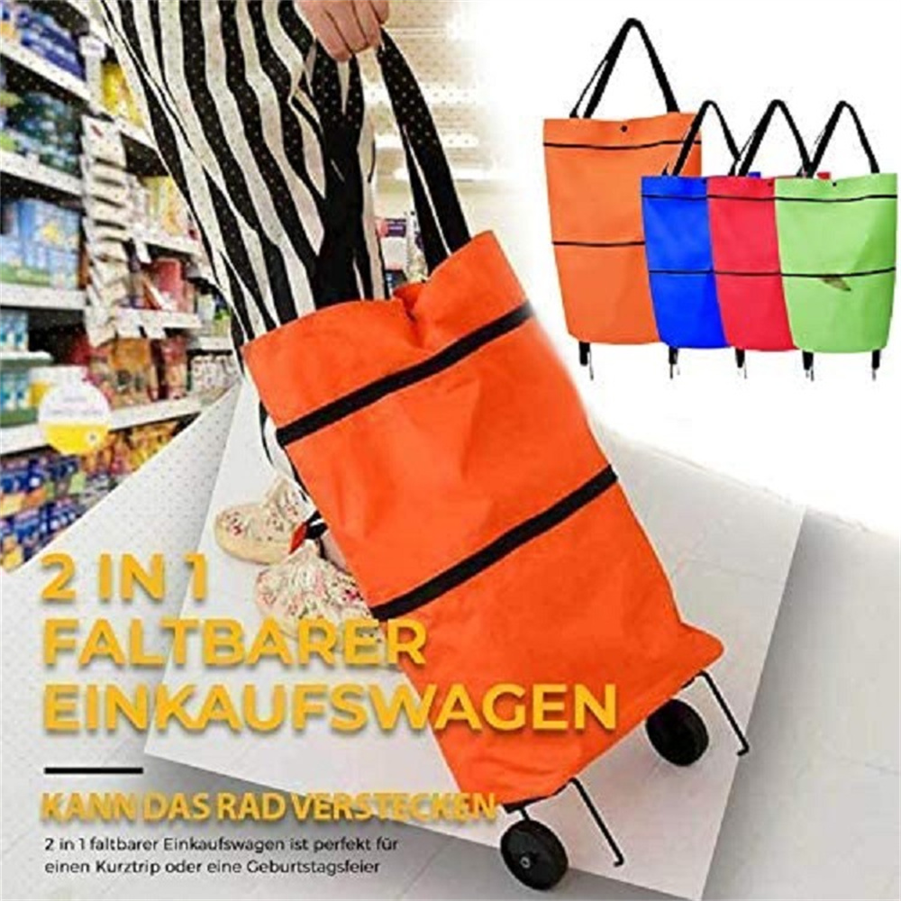 Small Pull Cart Portable Shopp - огляд і ціна Food Storage With Wheels
