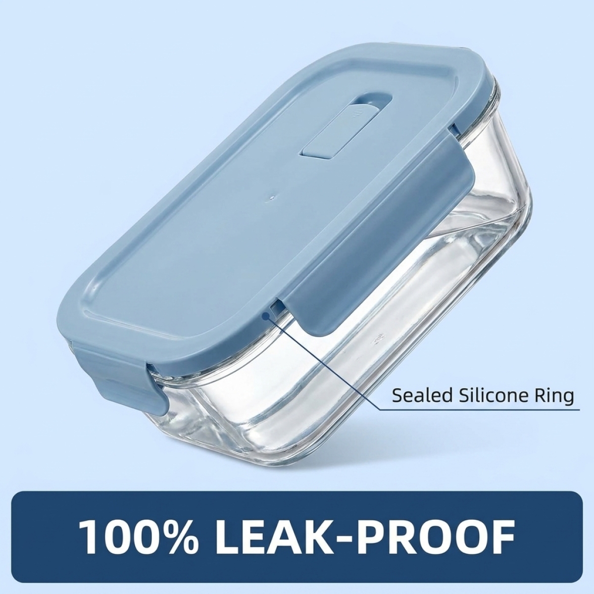 Sky Blue Glass Food Storage Co - огляд і ціна Glass Meal Prep Container