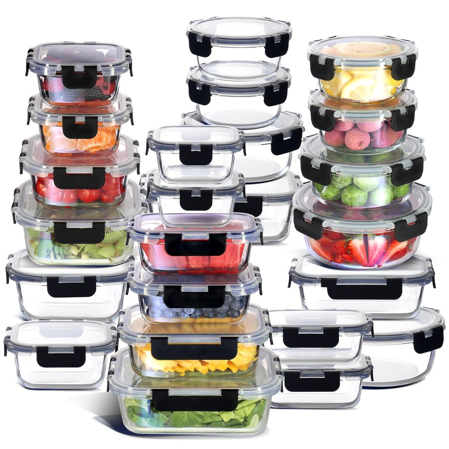 48pc Glass Storage Containers  - огляд і ціна Food Storage In Pantry