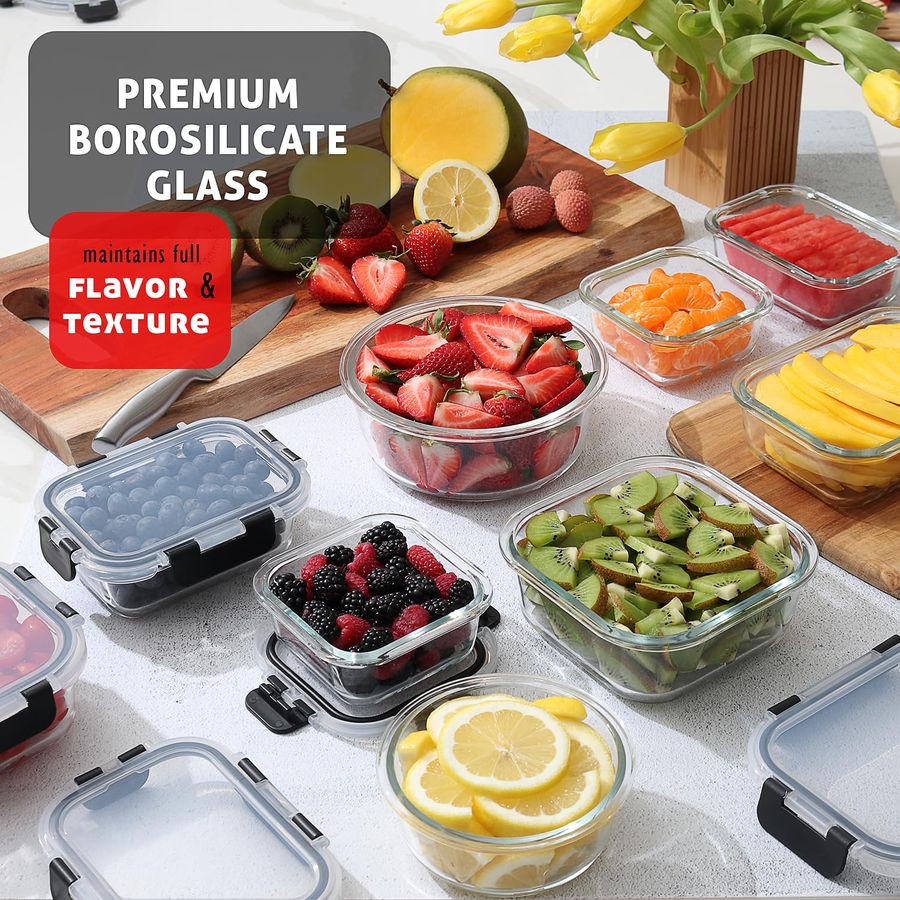 48pc Glass Storage Containers  - огляд і ціна Food Storage In Pantry