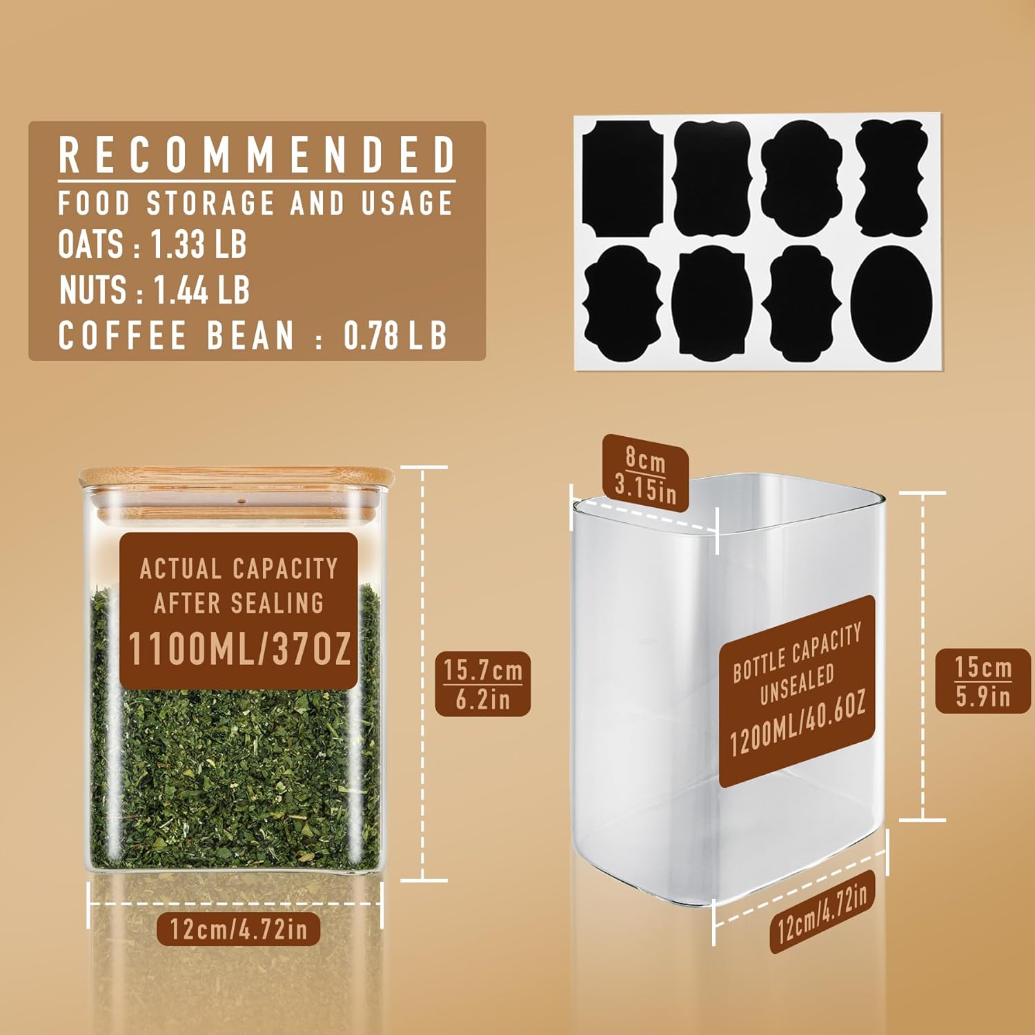 37oz Rectangle Airtight Glass  - огляд і ціна Food Storage In Pantry