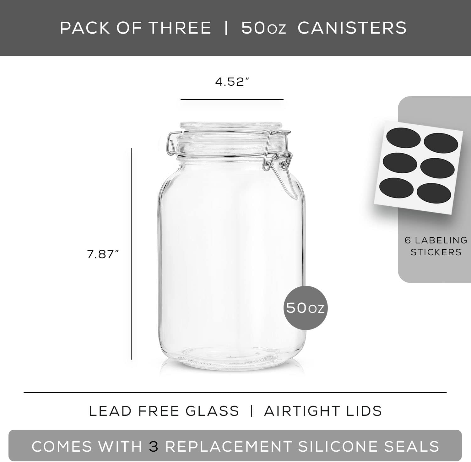 Airtight Glass Jars with Lids  - огляд і ціна Food Storage Airtight