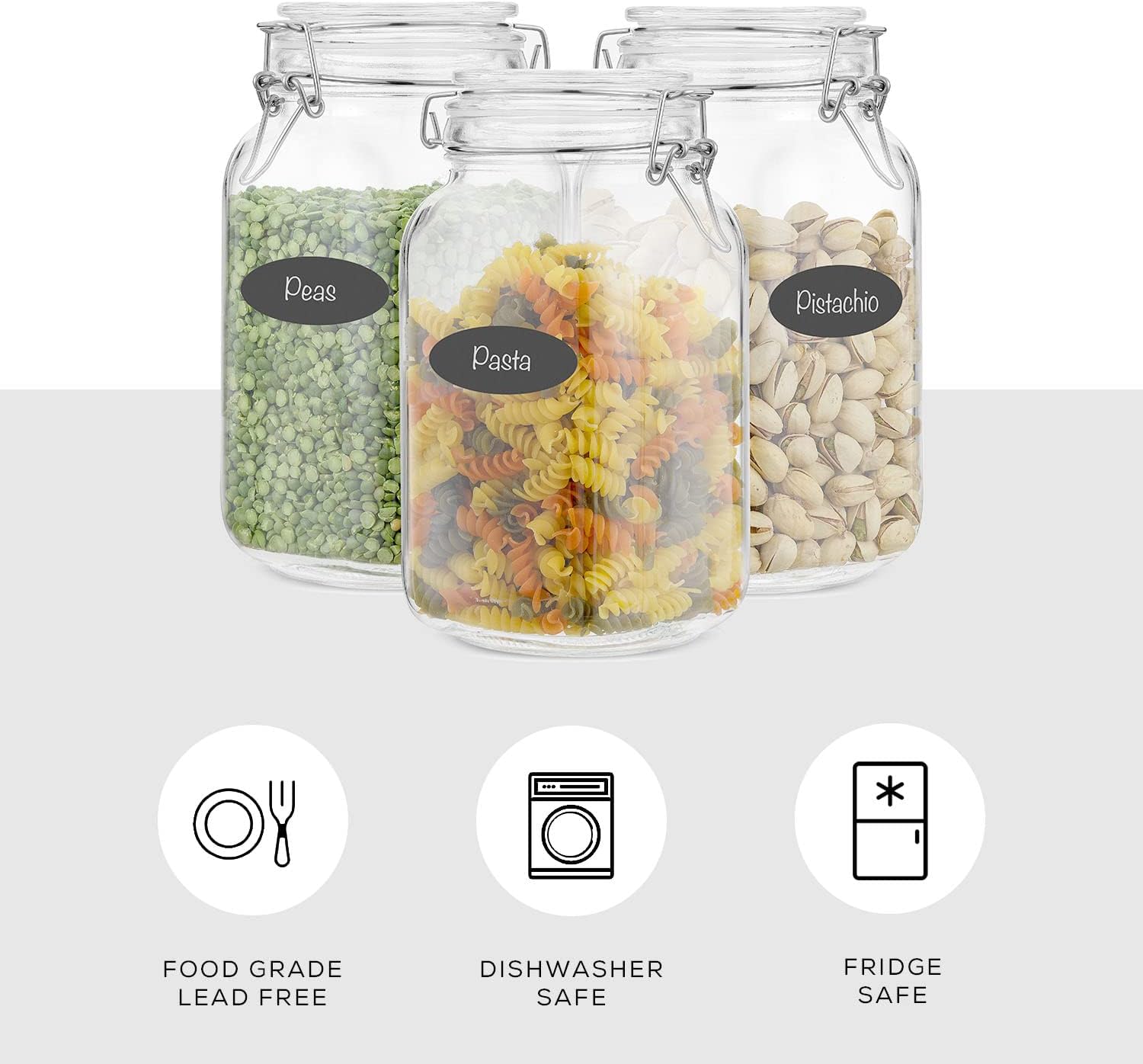 Airtight Glass Jars with Lids  - огляд і ціна Food Storage Airtight