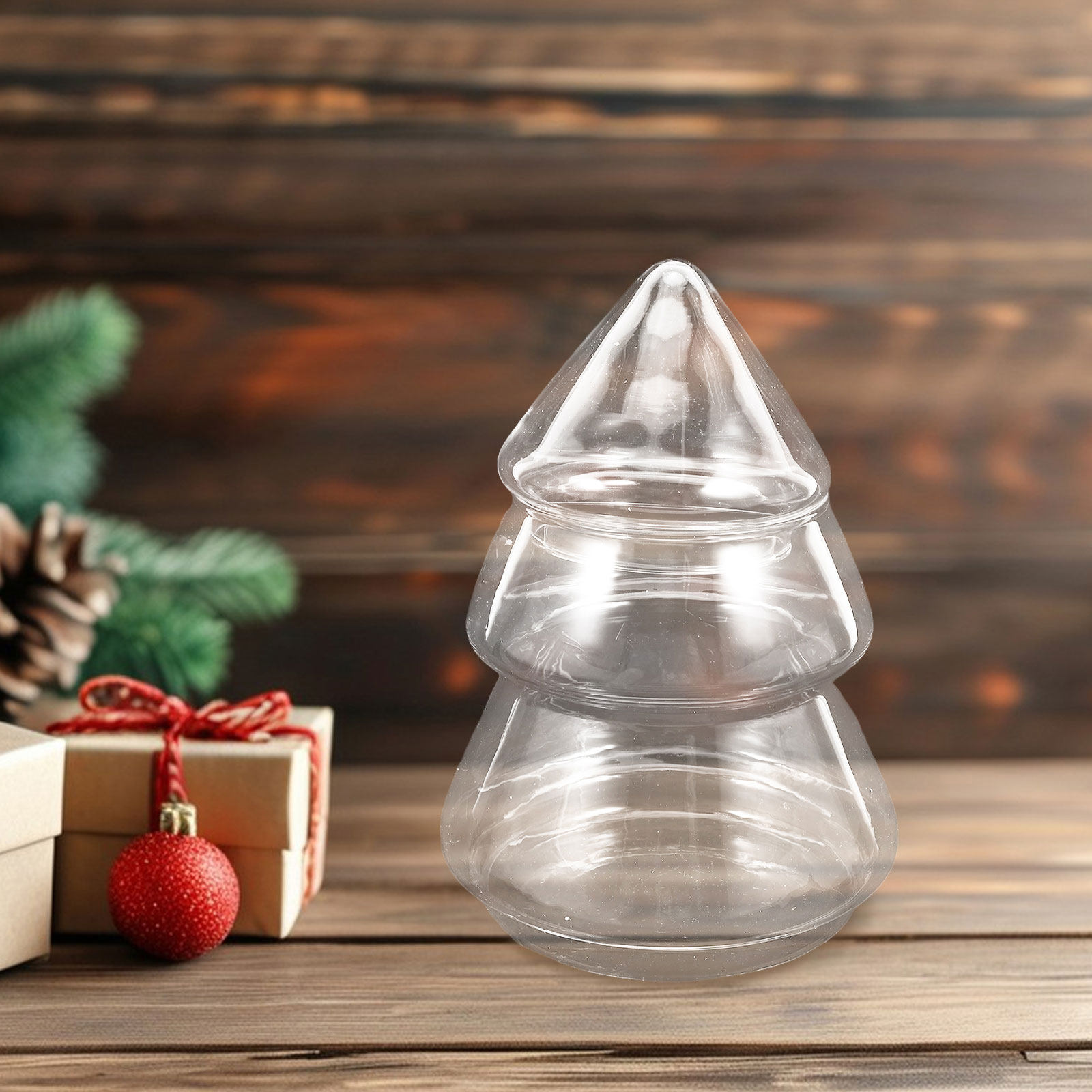 Christmas Tree Shaped Glass Ja - огляд і ціна Xmas Food Storage Containers
