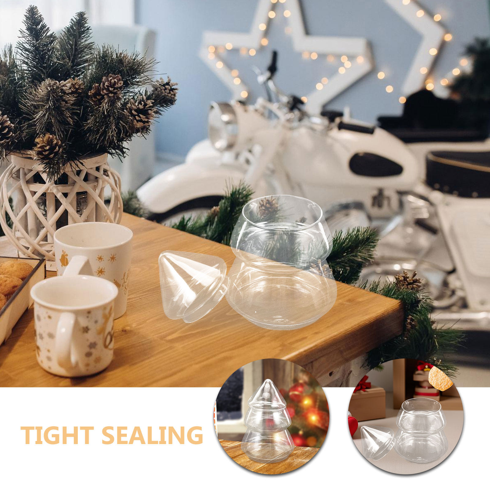 Christmas Tree Shaped Glass Ja - огляд і ціна Xmas Food Storage Containers