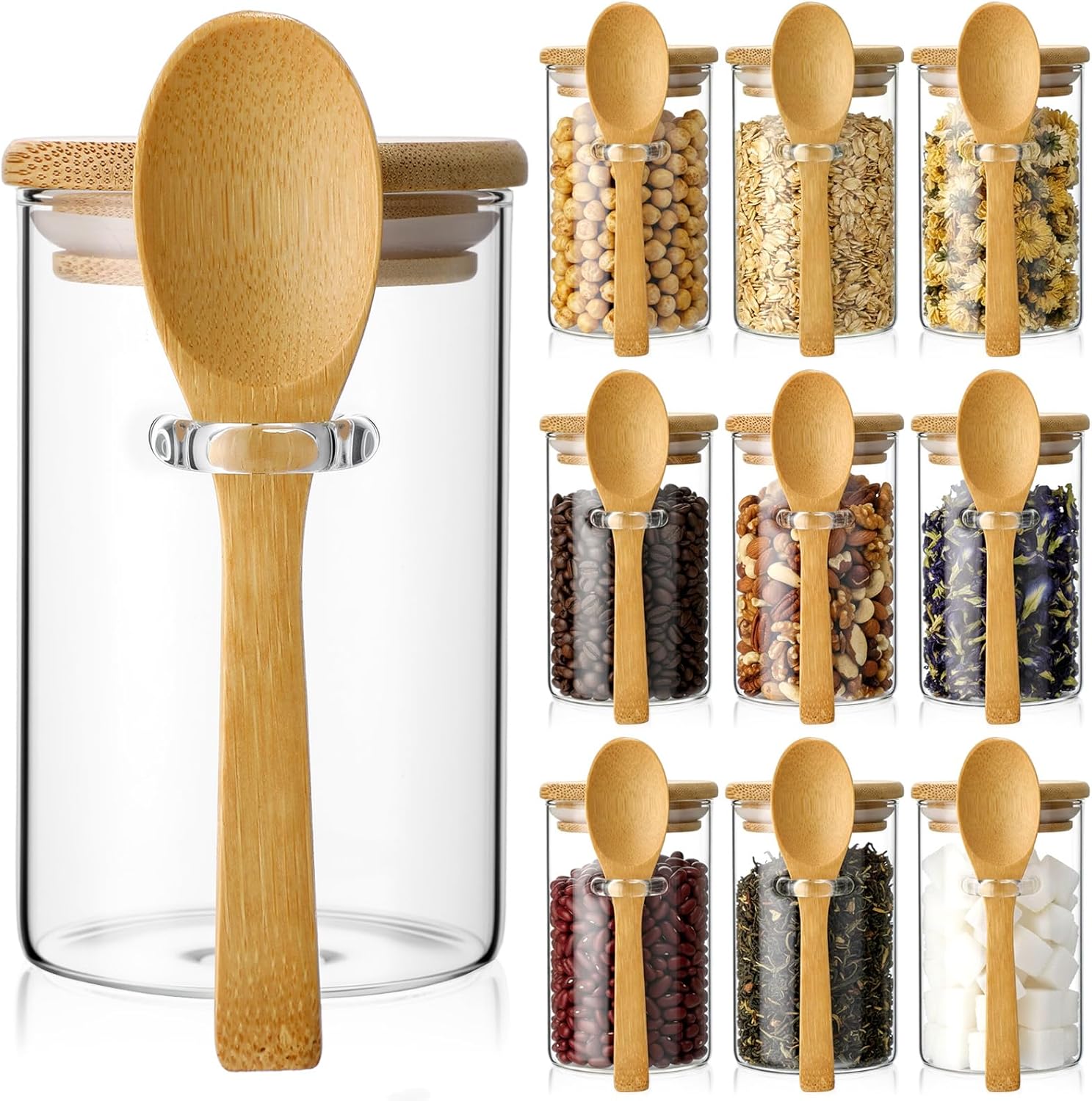 10 Pack Glass Jars with Bamboo - огляд і ціна Food Storage Airtight
