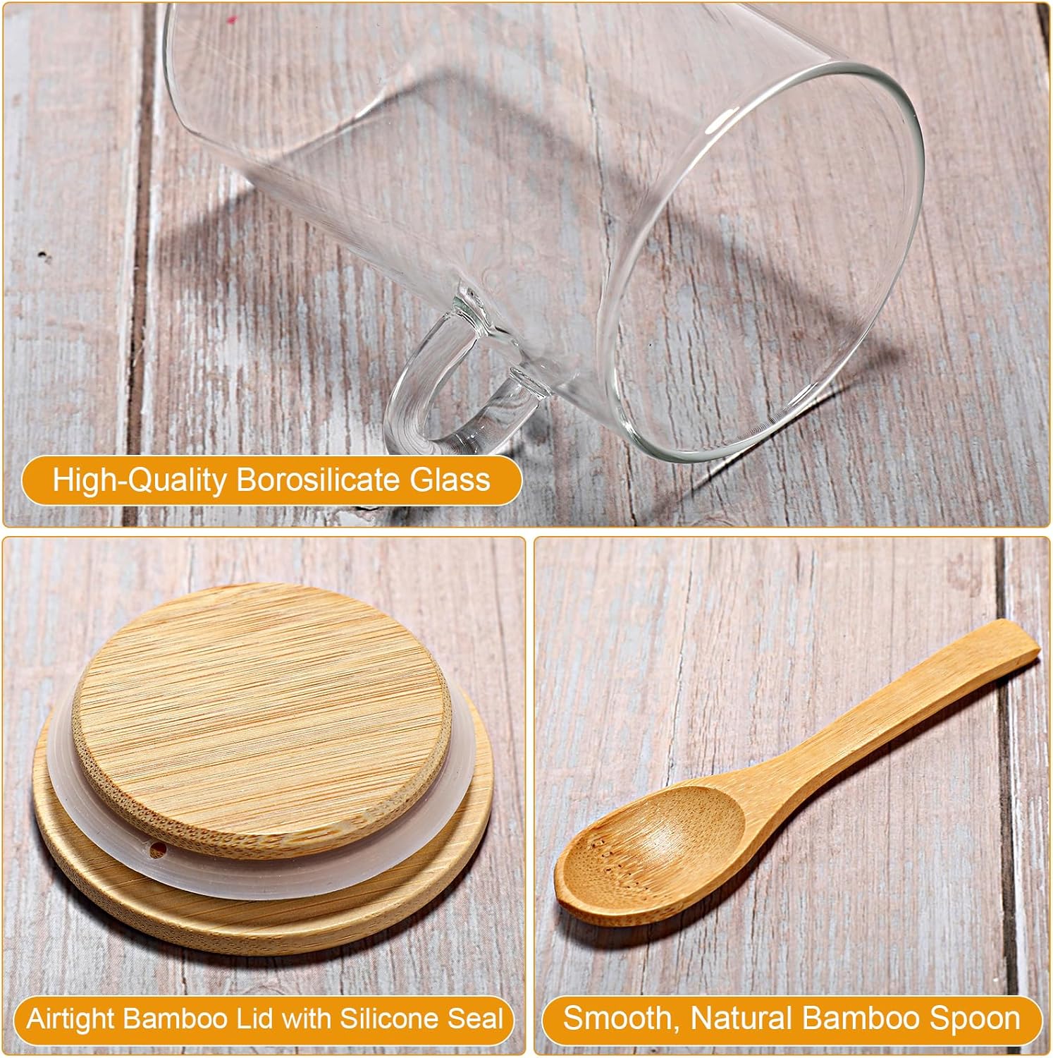 10 Pack Glass Jars with Bamboo - огляд і ціна Food Storage Airtight