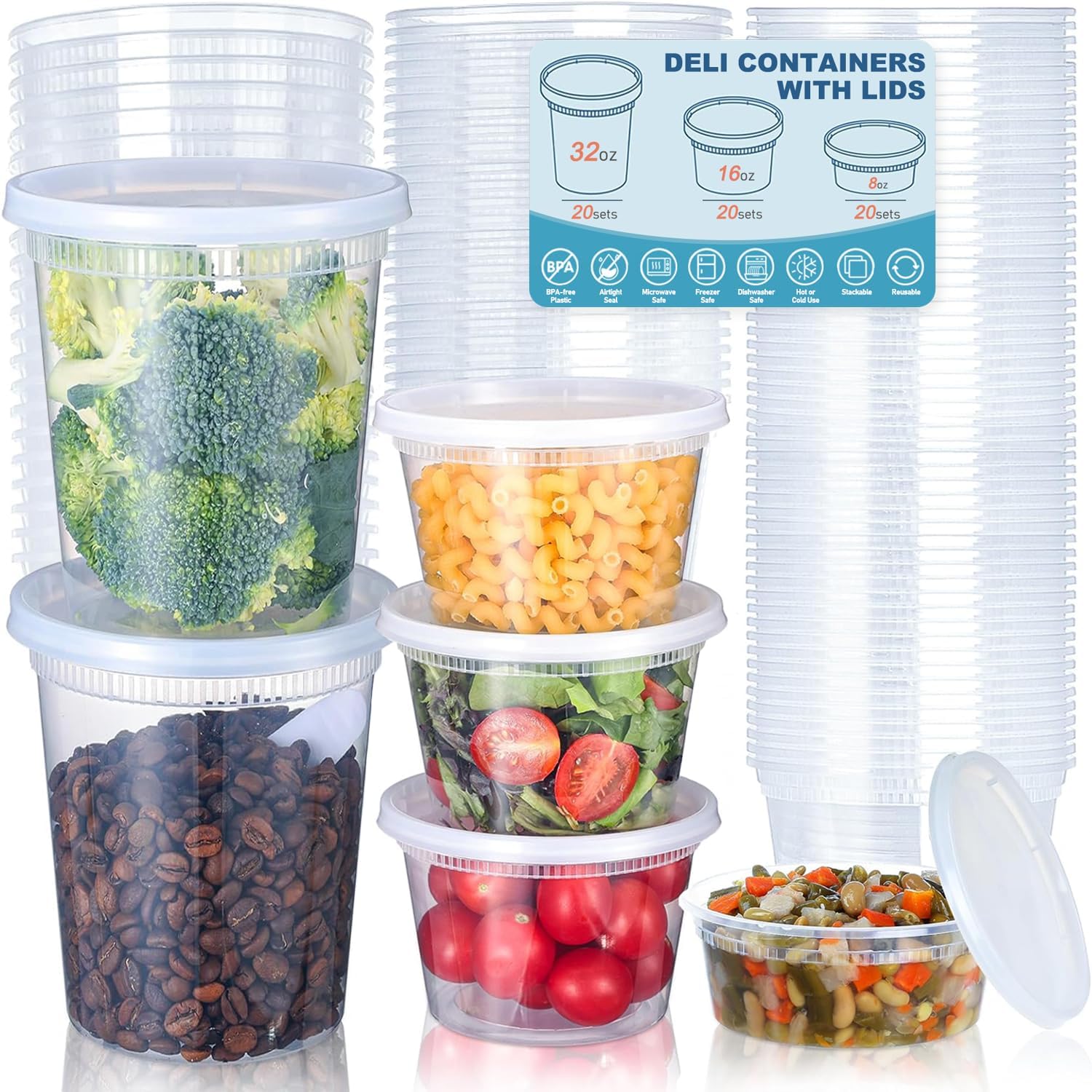 24pcs Deli Food Storage Contai - огляд і ціна Food Storage With Colander