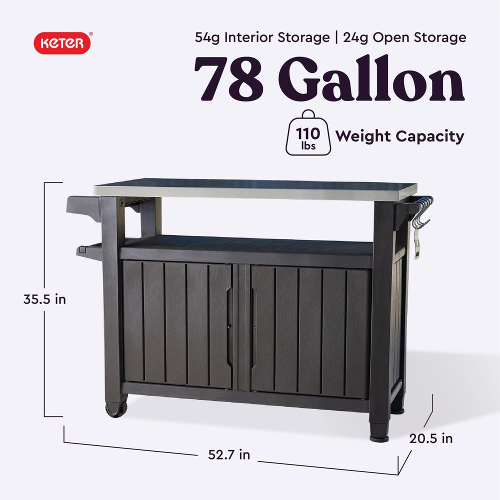 Outdoor Rolling Table Cart for - огляд і ціна Food Storage With Wheels