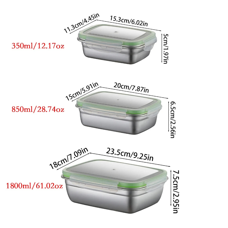 304 Stainless Steel Lunch Box  - огляд і ціна Food Storage With Colander