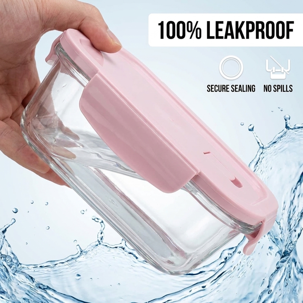 Hot Sale Pink Glass Bow–Secure - огляд і ціна Glass Meal Prep Container