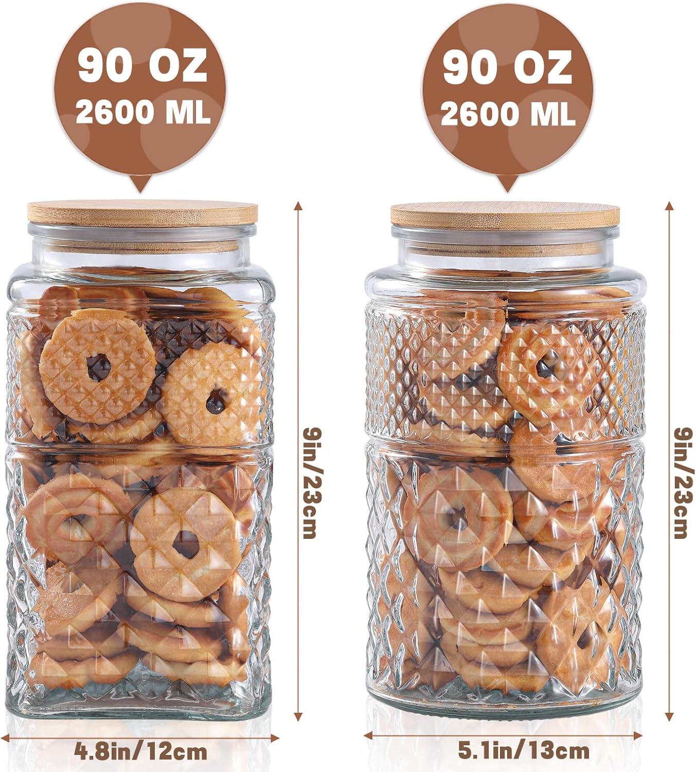0.7Gallon/2600ml Glass Cookie  - огляд і ціна Food Storage Airtight