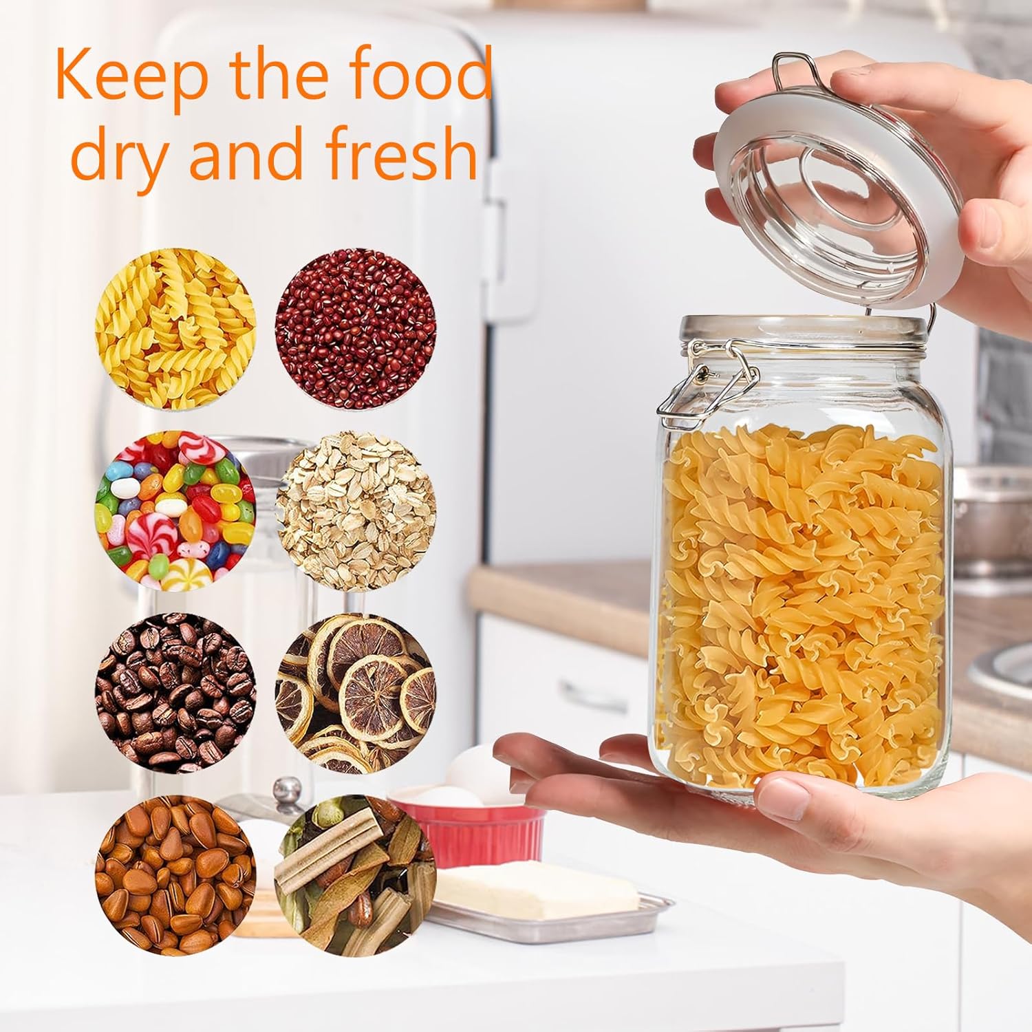 Clear Food Storage Jars 50oz S - огляд і ціна Food Storage In Pantry