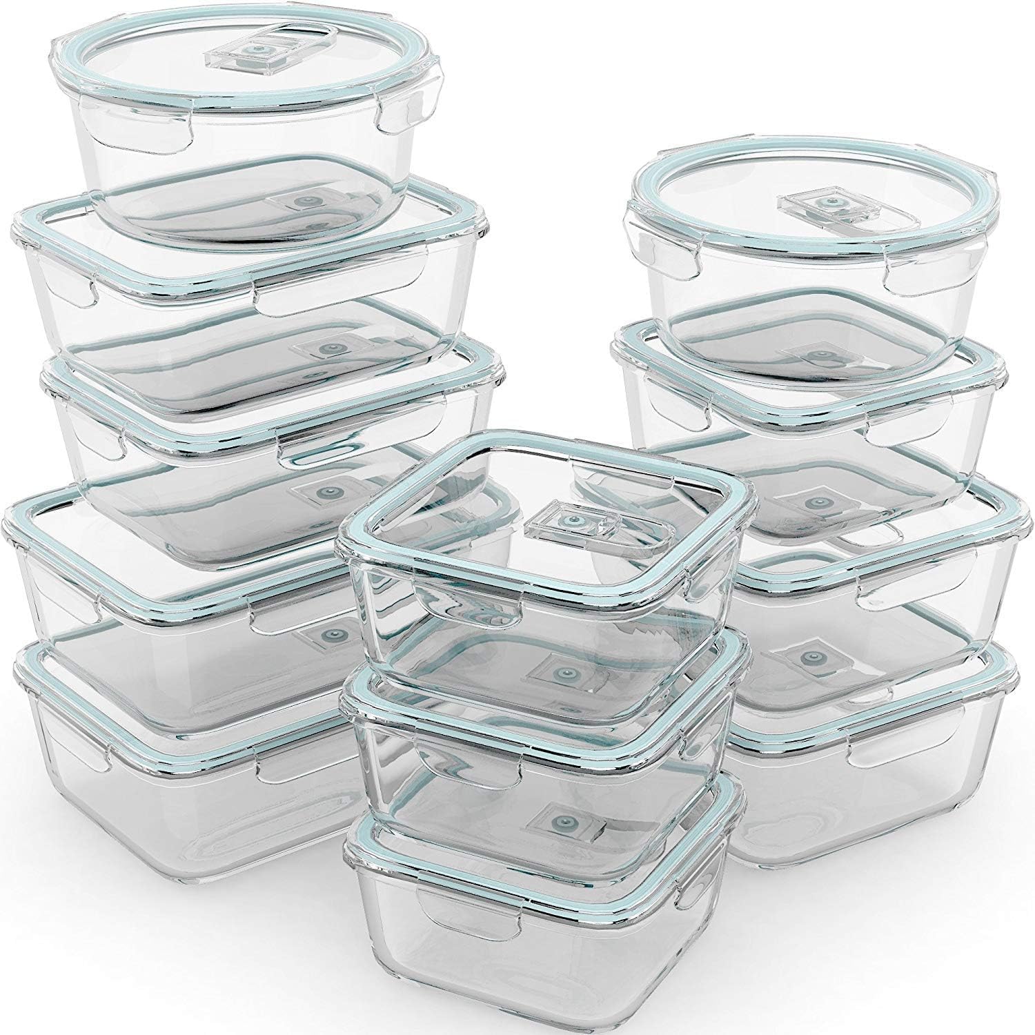 24 Pc Airtight Glass Food Stor - огляд і ціна Glass Meal Prep Container
