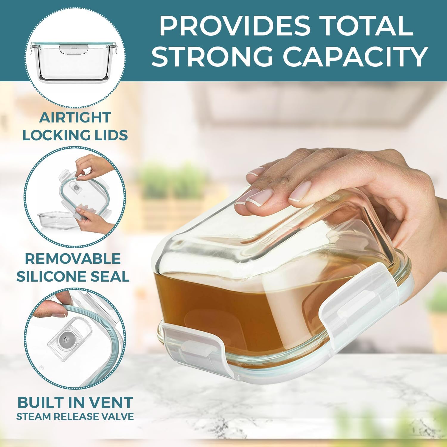 24 Pc Airtight Glass Food Stor - огляд і ціна Glass Meal Prep Container