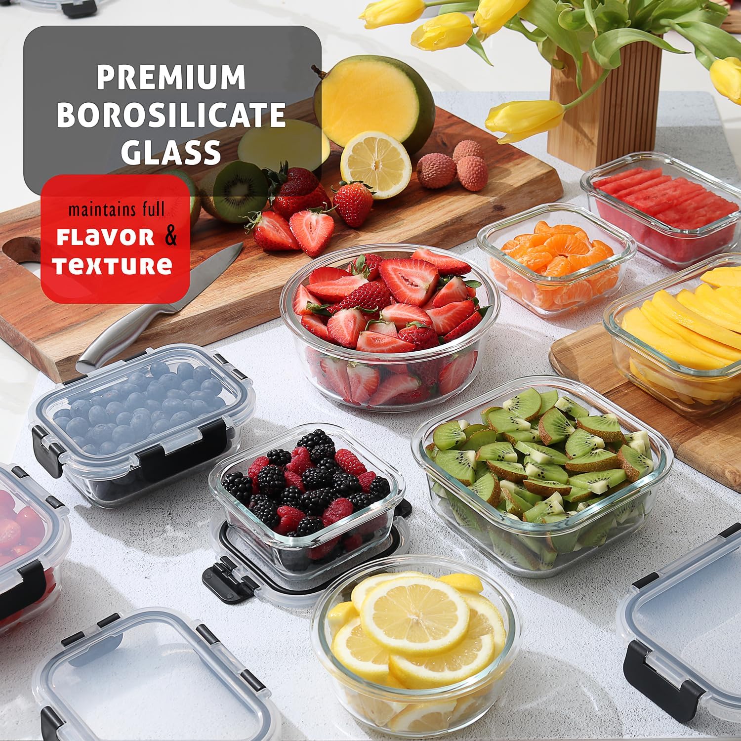 48-Piece Glass Food Storage Co - огляд і ціна Food Storage Airtight