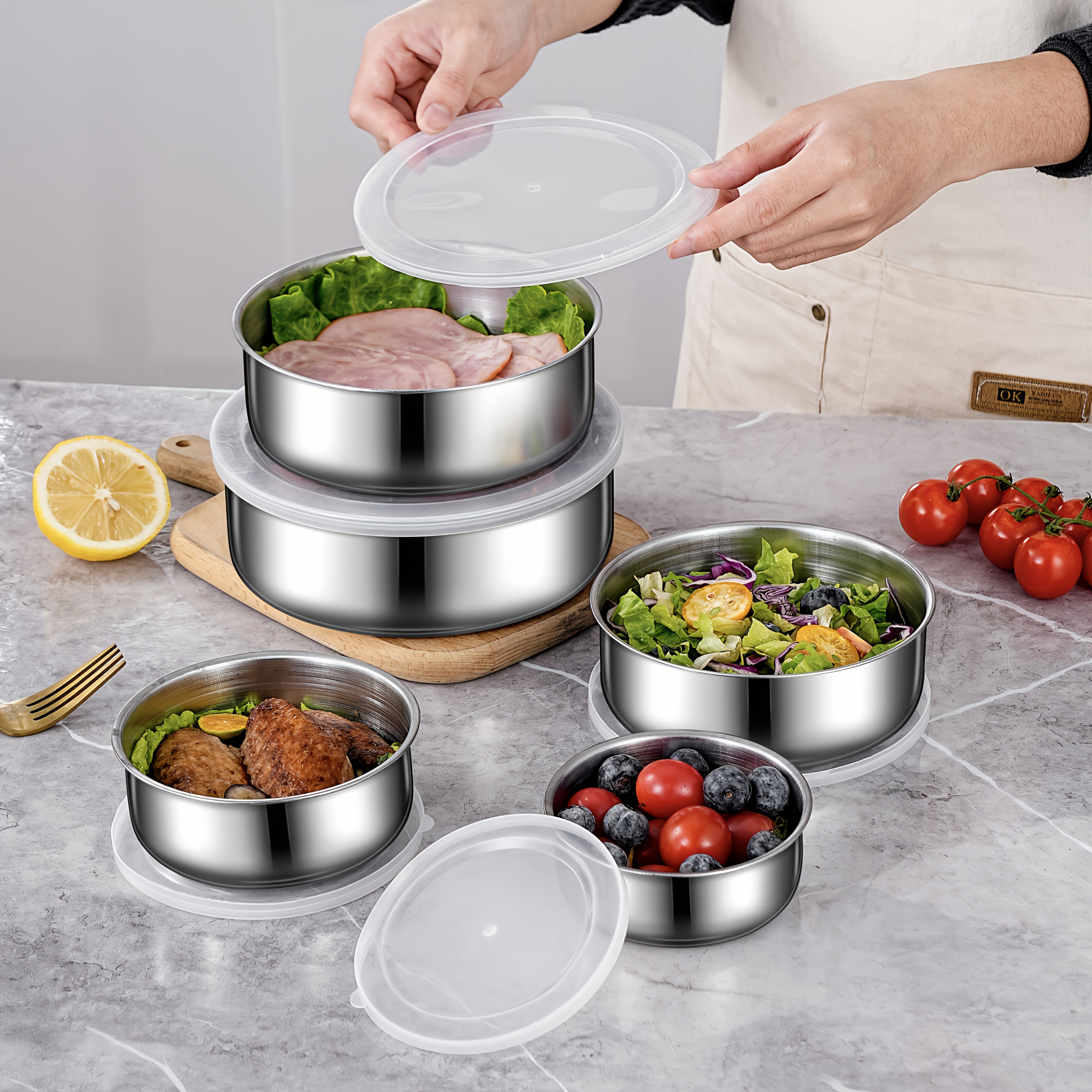 5pcs Food Storage Containers W - огляд і ціна Xmas Food Storage Containers