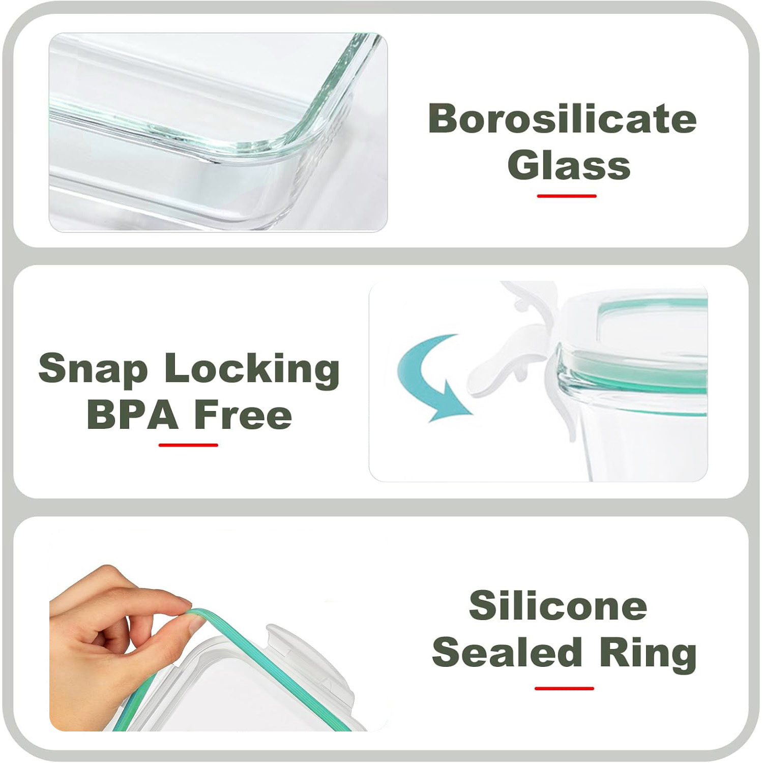 8-Pack Airtight Glass Food Sto - огляд і ціна Glass Meal Prep Container